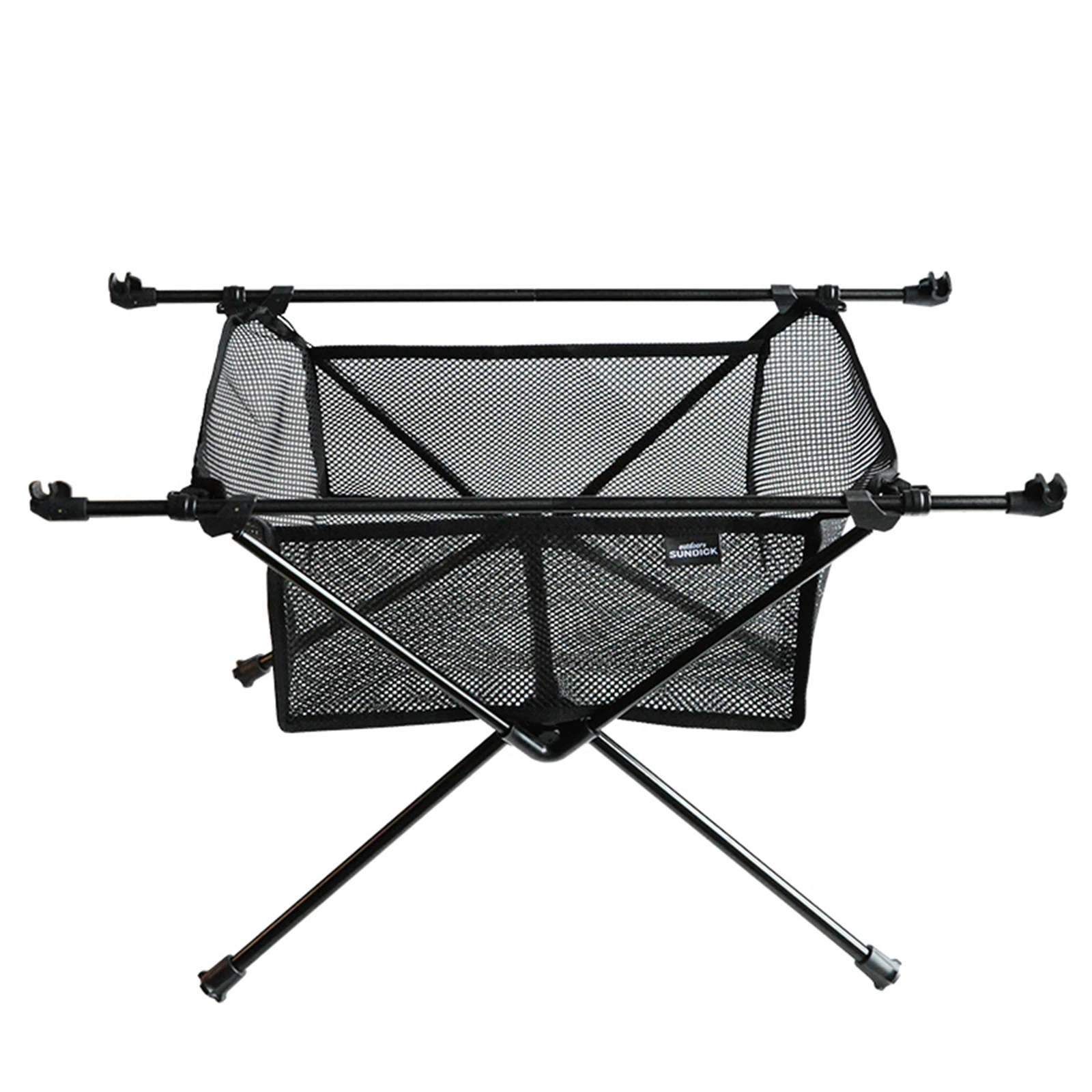 Camping Table Hanging Net Basket Folding Table Storage Rack Portable Mesh Bag Hook Holder for Outdoors Picnic Cookware Organizer