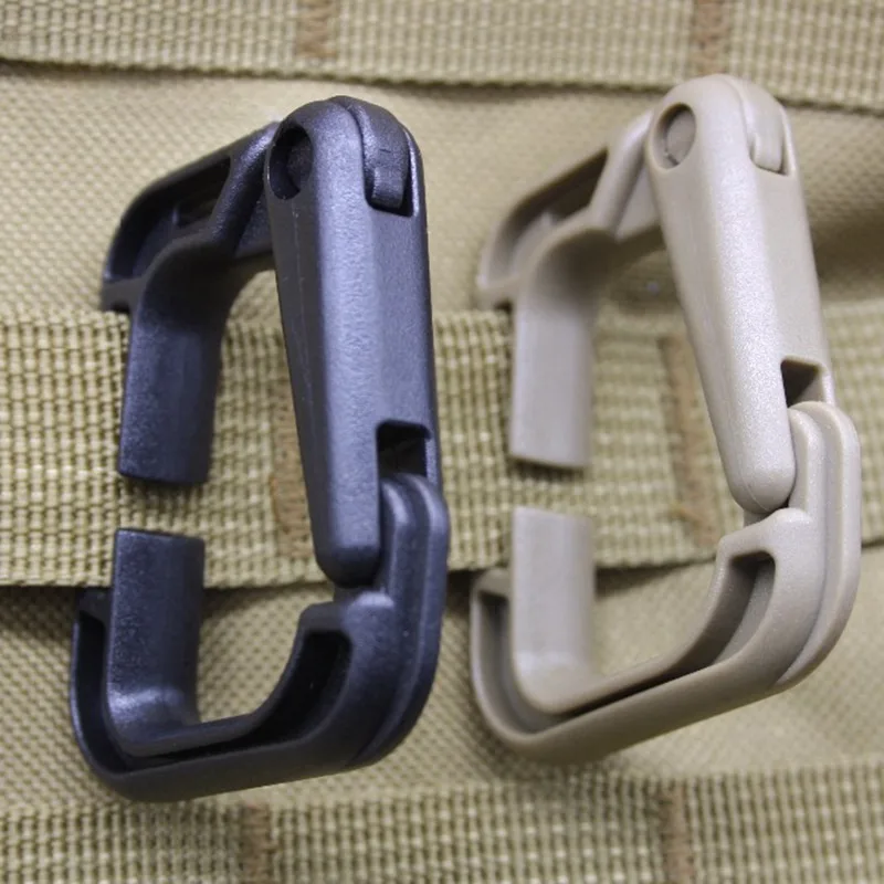 5Pc Outdoor Camping Tool D Type ITW Grimloc MOLLE Locking EDC Tactics Backpack Hanging Webbing Hook Buckle for Hiking