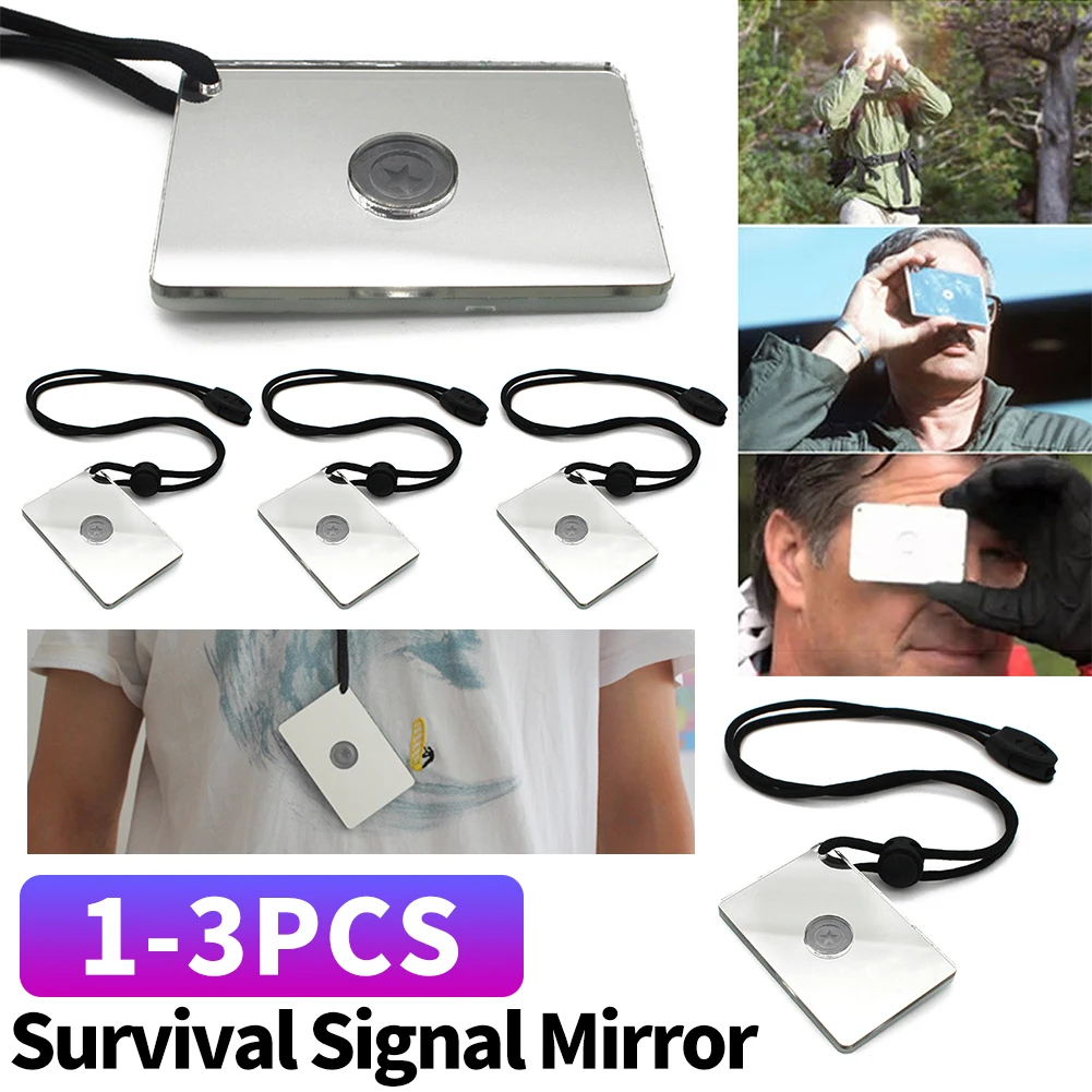 Multifunction Survival Marine Kayak Emergency Rescue Signal Mirror Outdoor Tools