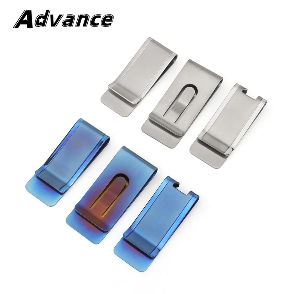 Blue/Silvery Titanium Alloy Money Clip EDC Pocket Tool Multifunctional Holder Bottle Opener EDC Outdoor Camping