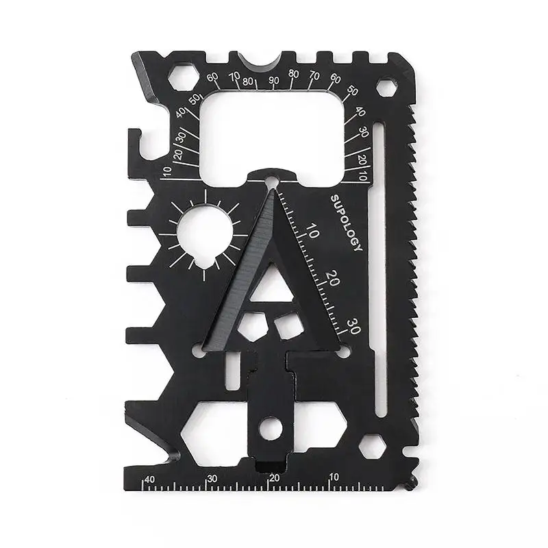 1PC Outdoor Pocket Tool Multifunction 18-in-1 EDC Bottle Opener Screwdriver Small Wrench Tool Wallet Card Knife