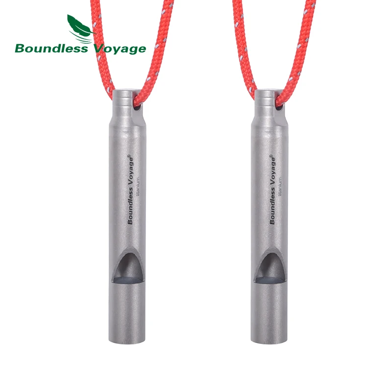 Boundless Voyage Titanium Whistle Outdoor Hunting Climbing Emergency Survival Loud Whistle Coaches Training Sport Whistle