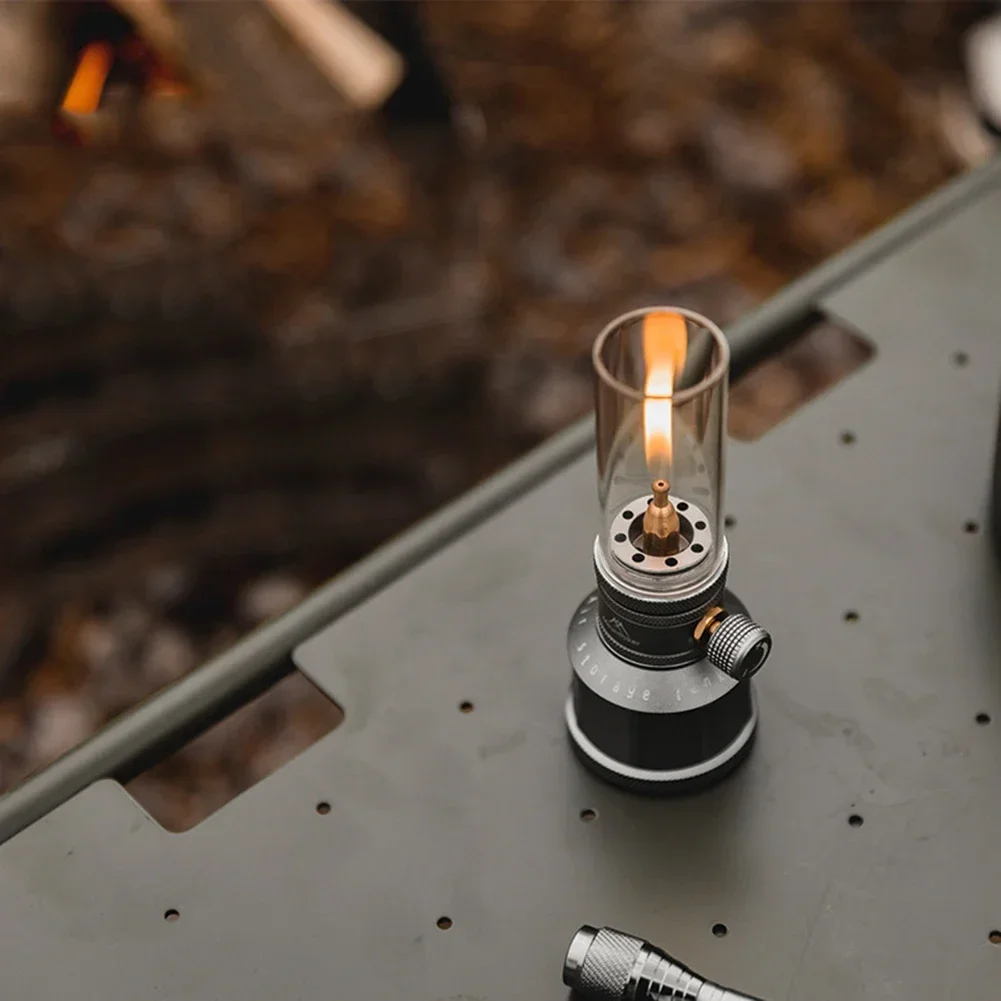 Outdoor Gas Lantern Candlelight Kit Picnic Camping Retro Decoration Atmosphere Aluminum Alloy Creative Desktop Light